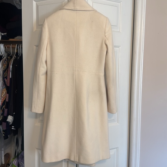 TAHARI Long Cream Colored Wool Coat - Picture 10 of 16